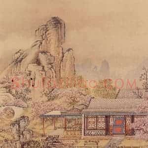 清代 陈枚《山水楼阁图》国画山水工笔作品图片赏析
