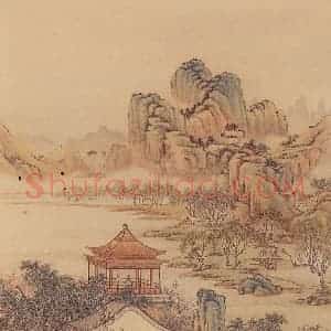 清代 陈枚《山水楼阁图》国画山水工笔作品图片赏析