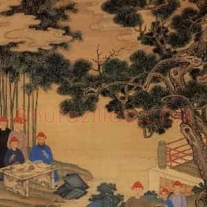 清代《胤禛行乐图》国画人物工笔作品图片赏析