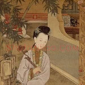 清代《胤禛妃行乐图》国画人物工笔作品图片赏析