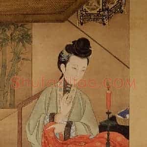 清代《胤禛妃行乐图》国画人物工笔作品图片赏析