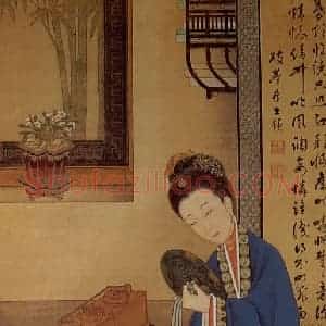 清代《胤禛妃行乐图》国画人物工笔作品图片赏析
