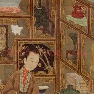 清代《胤禛妃行乐图》国画人物工笔作品图片赏析