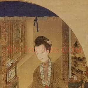 清代《胤禛妃行乐图》国画人物工笔作品图片赏析