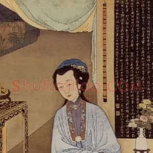 清代《胤禛妃行乐图》国画人物工笔作品图片赏析