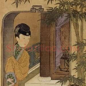 清代《胤禛妃行乐图》国画人物工笔作品图片赏析