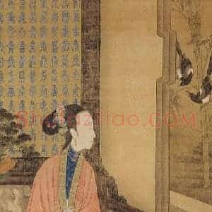 清代《胤禛妃行乐图》国画人物工笔作品图片赏析