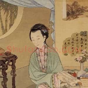清代《胤禛妃行乐图》国画人物工笔作品图片赏析