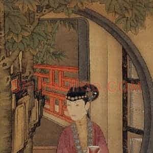 清代《胤禛妃行乐图》国画人物工笔作品图片赏析