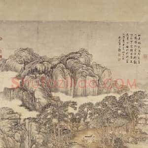 张宗苍乾隆皇帝抚琴图轴