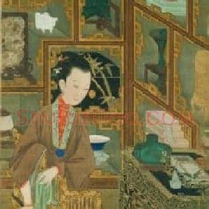 雍亲王题书堂深居图屏·博古幽思轴