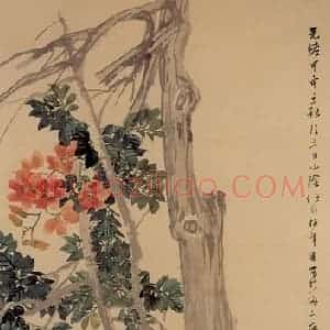 清代 任颐《凌霄图》国画花鸟作品图片赏析