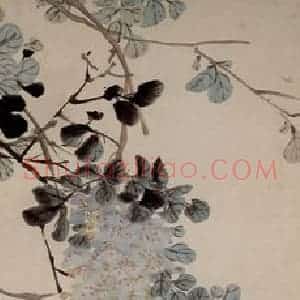 清代 任熊《四季花卉图屏》国画花鸟作品图片赏析