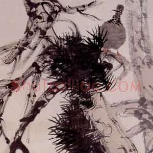 清代 任颐《苍松鹧鸪图》国画花鸟作品图片赏析