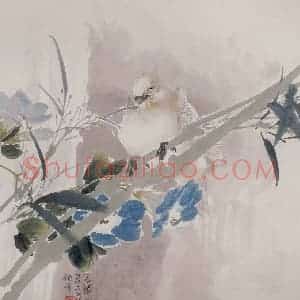 清代 任颐《花鸟人物图册》国画花鸟，人物作品图片赏析
