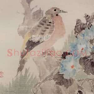 清代 任颐《花鸟图册》国画花鸟作品图片赏析