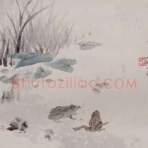 清代 任熊《灵龟图屏》国画花鸟作品图片赏析