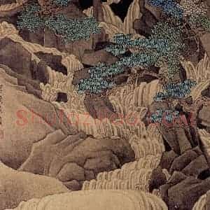 清代 任熊《十万图册》国画山水作品图片赏析