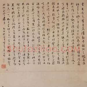 清代 任薰《饲马图》国画人物作品图片赏析
