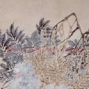 清代 任薰《花鸟图屏》国画花鸟作品图片赏析