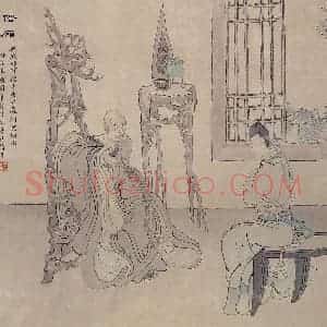 清代 任薰《西厢记图册》国画人物作品图片赏析