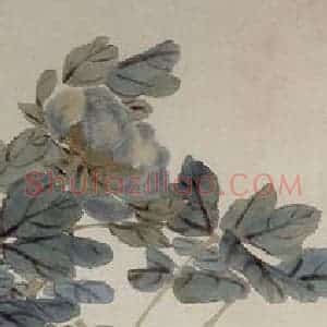 清代 任熊《牡丹图》国画花鸟作品图片赏析