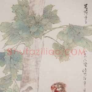 清代 任颐《梧桐双凤图》国画花鸟工笔作品图片赏析
