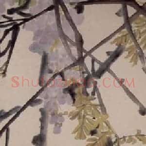 清代 任熊《紫绶金章图》国画花鸟作品图片赏析