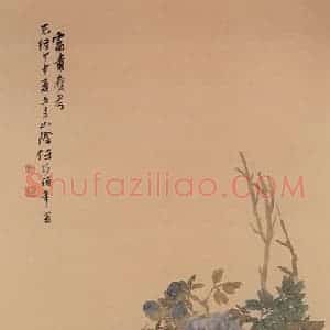 清代 任颐《富贵寿考图》国画花鸟作品图片赏析