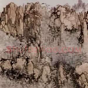 1969年 刘海粟《黄山西海门图卷》国画山水作品图片赏析