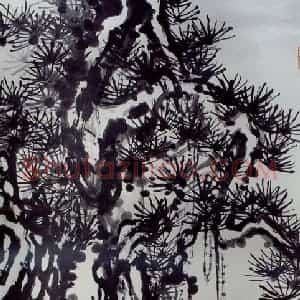 1982年 刘海粟《古松拿攫如苍龙》国画花鸟作品图片赏析