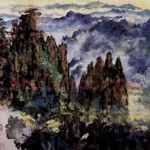 1981年 刘海粟《散花坞云海》国画山水作品图片赏析
