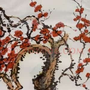 1982年 刘海粟《报春图》国画花鸟作品图片赏析