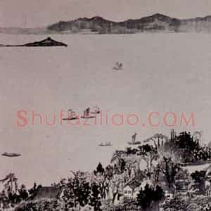 1954年 刘海粟《太湖胜概图卷》国画山水作品图片赏析