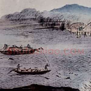 1955年 刘海粟《洞庭渔村图卷》国画山水作品图片赏析