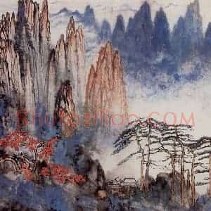 1983年 刘海粟《曙光普照神州》国画山水作品图片赏析