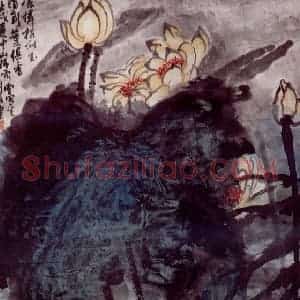 1982年 刘海粟《清到叶俱香》国画花鸟作品图片赏析