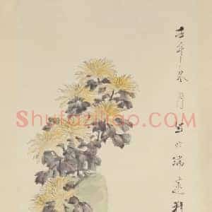 虚谷瓶菊图轴
