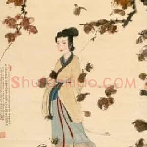 傅抱石湘夫人图轴