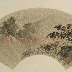 张路《观瀑图》扇页