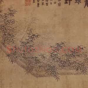 1757年 金农《墙竹图》国画花鸟作品图片赏析