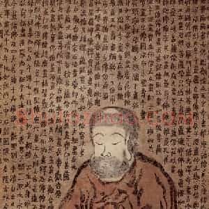 1760年 金农《设色佛像》国画人物写意作品图片赏析