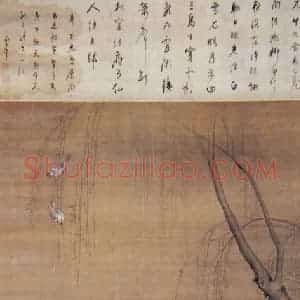 明代 吕纪《柳荫白鹭图》国画花鸟作品图片赏析