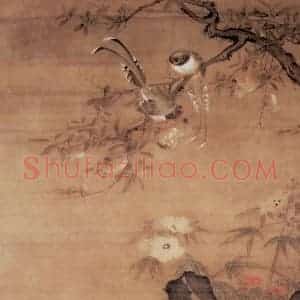明代 吕纪《榴葵绶鸡图》国画花鸟作品图片赏析