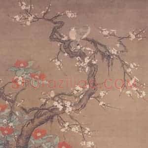 明代 吕纪《山茶锦鸡图》国画花鸟作品图片赏析