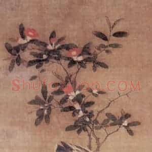 明代 吕纪《榴花双莺图》国画花鸟作品图片赏析