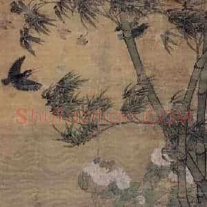 明代 吕纪《花鸟图》国画花鸟作品图片赏析
