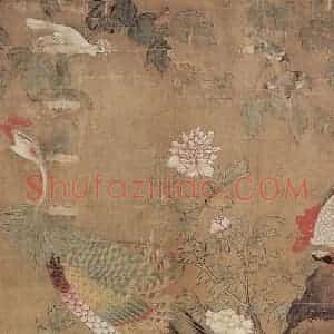 明代 吕纪《花鸟屏》国画花鸟作品图片赏析