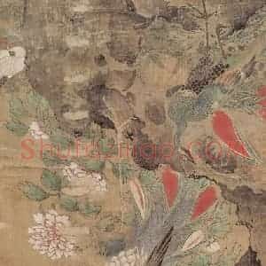 明代 吕纪《花鸟屏》国画花鸟作品图片赏析