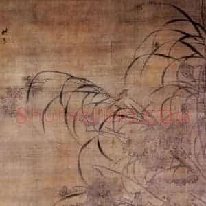 明代 林良《残荷芦雁图》国画花鸟作品图片赏析